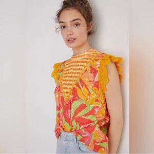 Anthropologie Verb Eyelet lace blouse